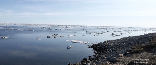 Nearshore ice conditions in Shishmaref looking northeast.