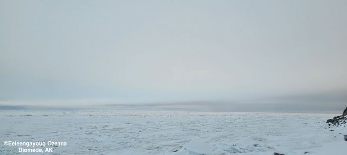 Sea ice and weather conditions in Diomede - view 2.