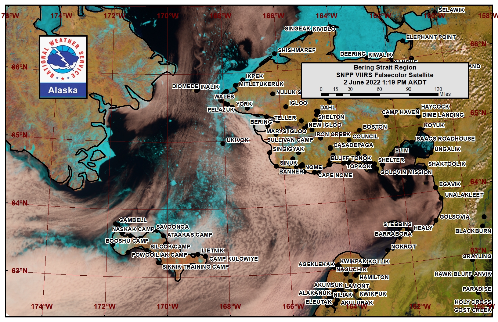 Bering Strait Satellite Image