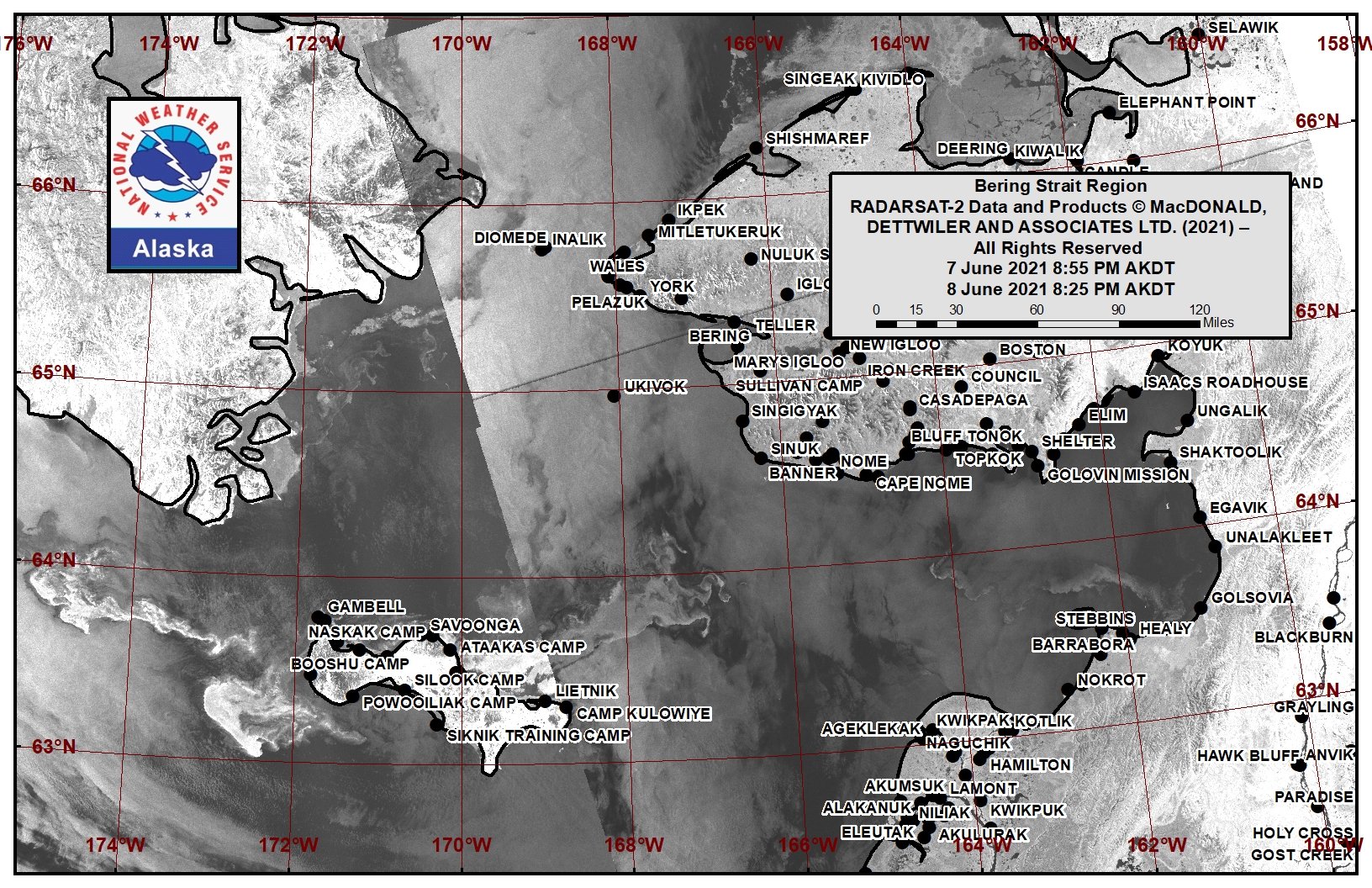 Bering Strait Satellite Image