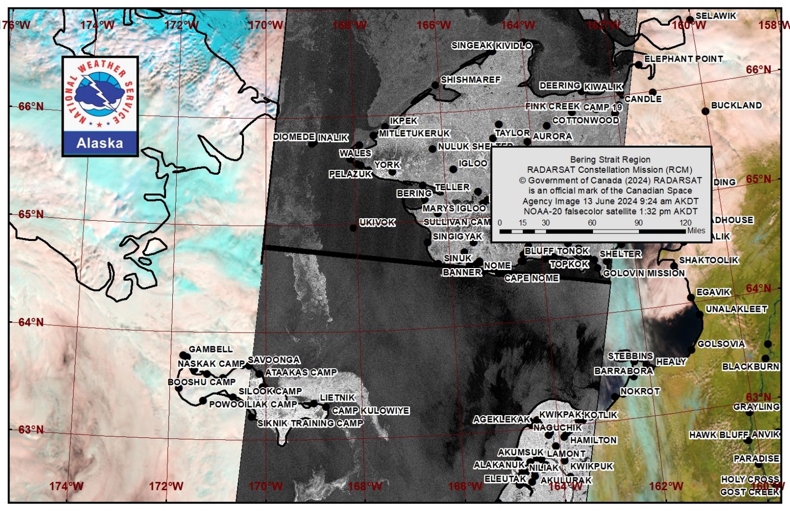 NWS Bering Strait Area Satellite Image