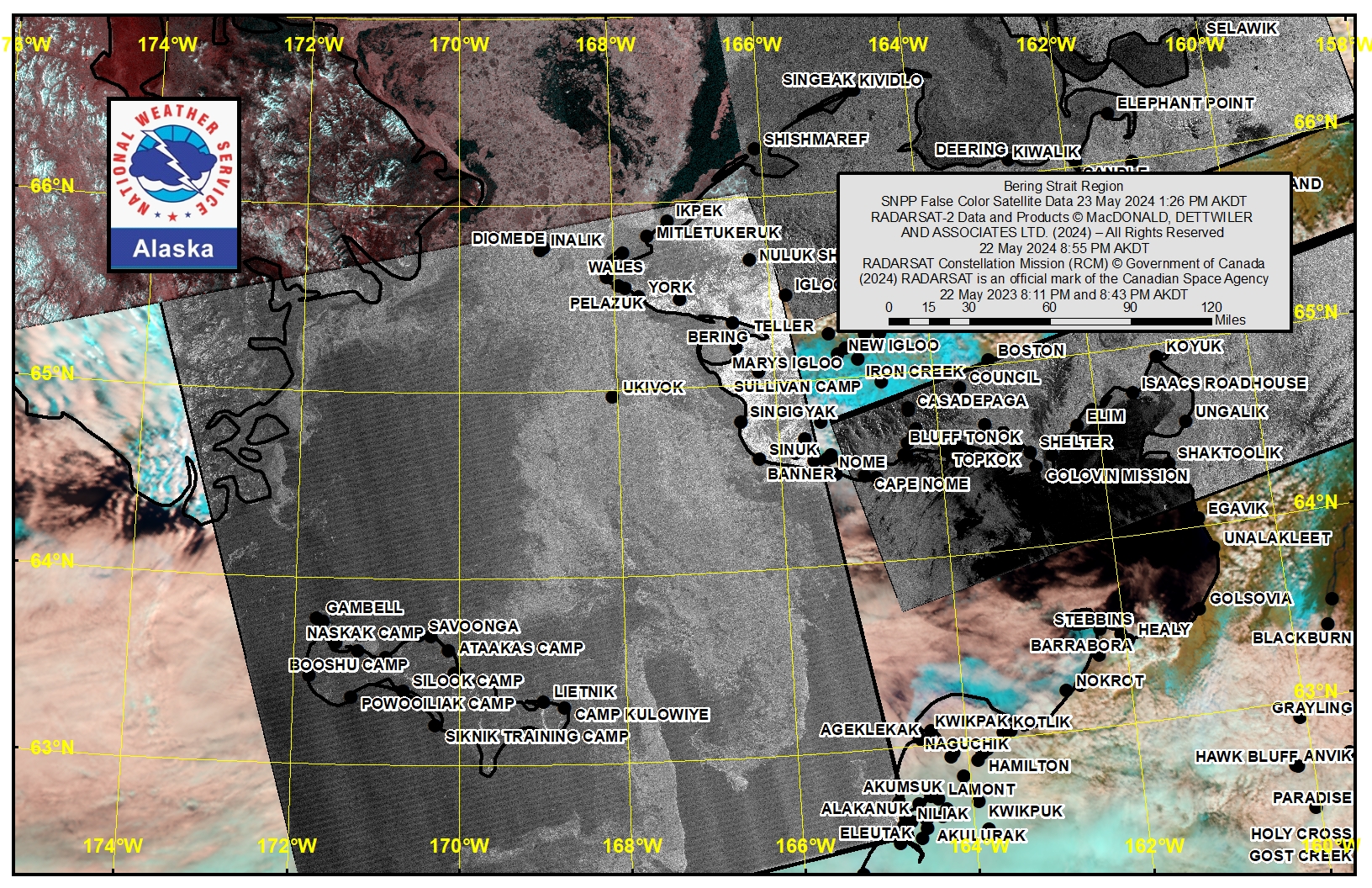 NWS Bering Strait Area Satellite Image