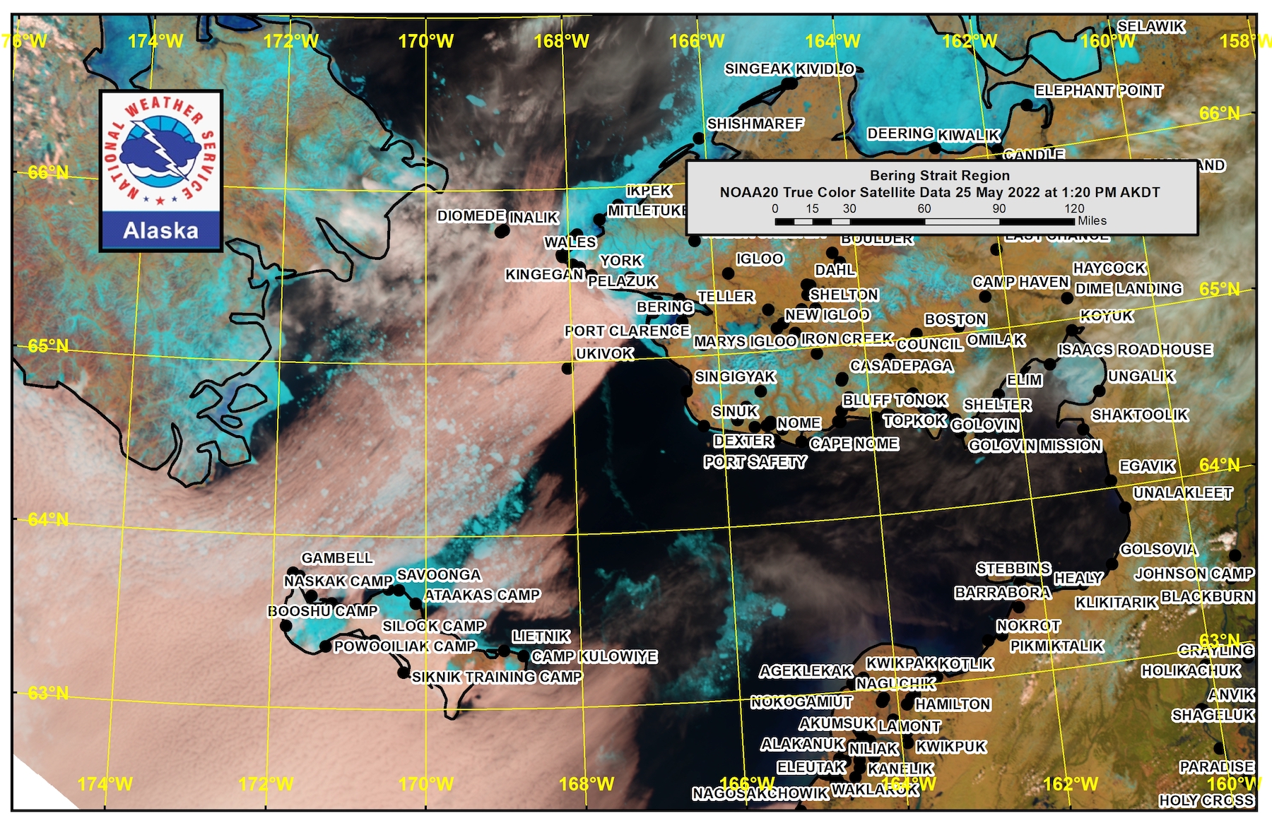 Bering Strait Satellite Image