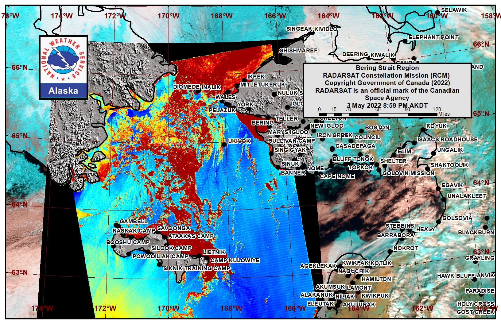 Bering Strait Satellite Image