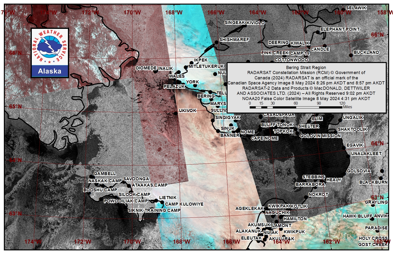 NWS Bering Strait Area Satellite Image