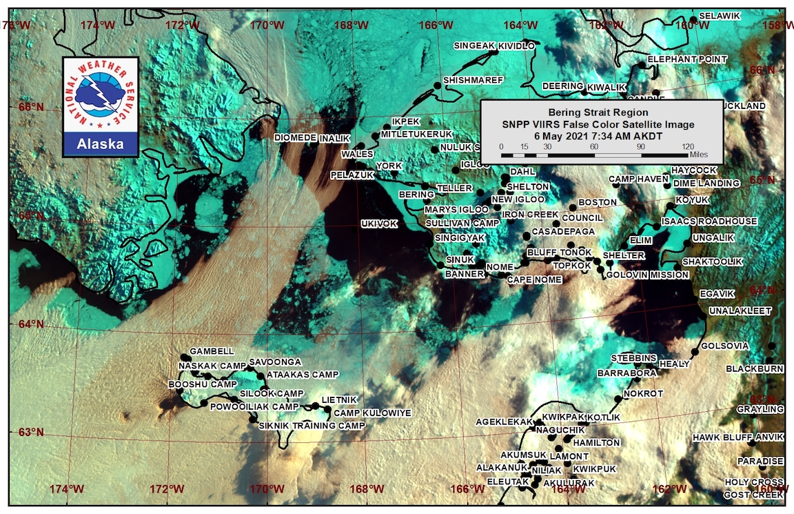 Bering Strait Satellite Image