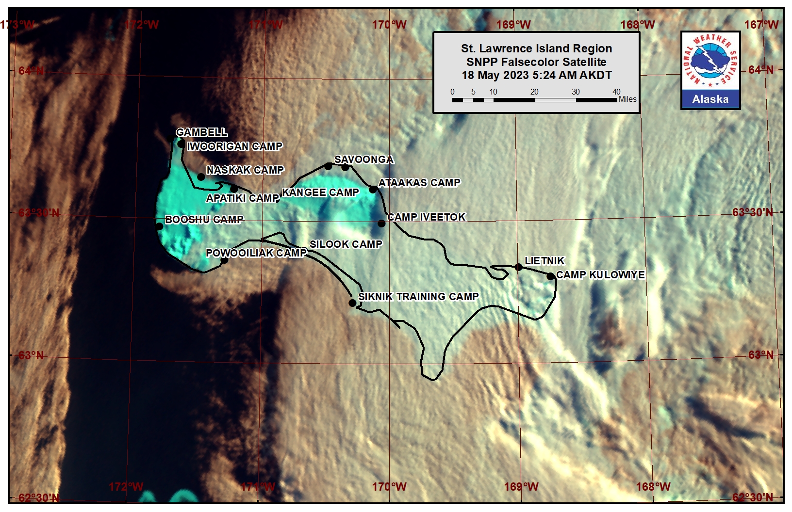 St. Lawrence Island Area Satellite Image