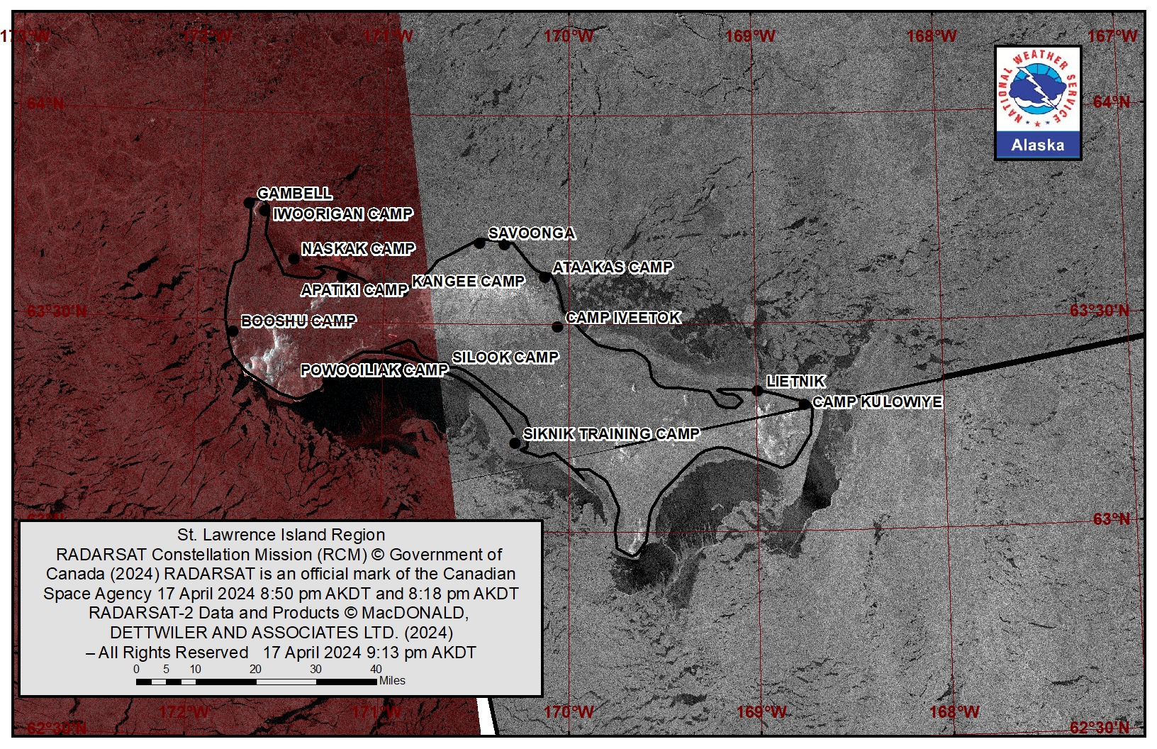 St. Lawrence Island Area Satellite Image