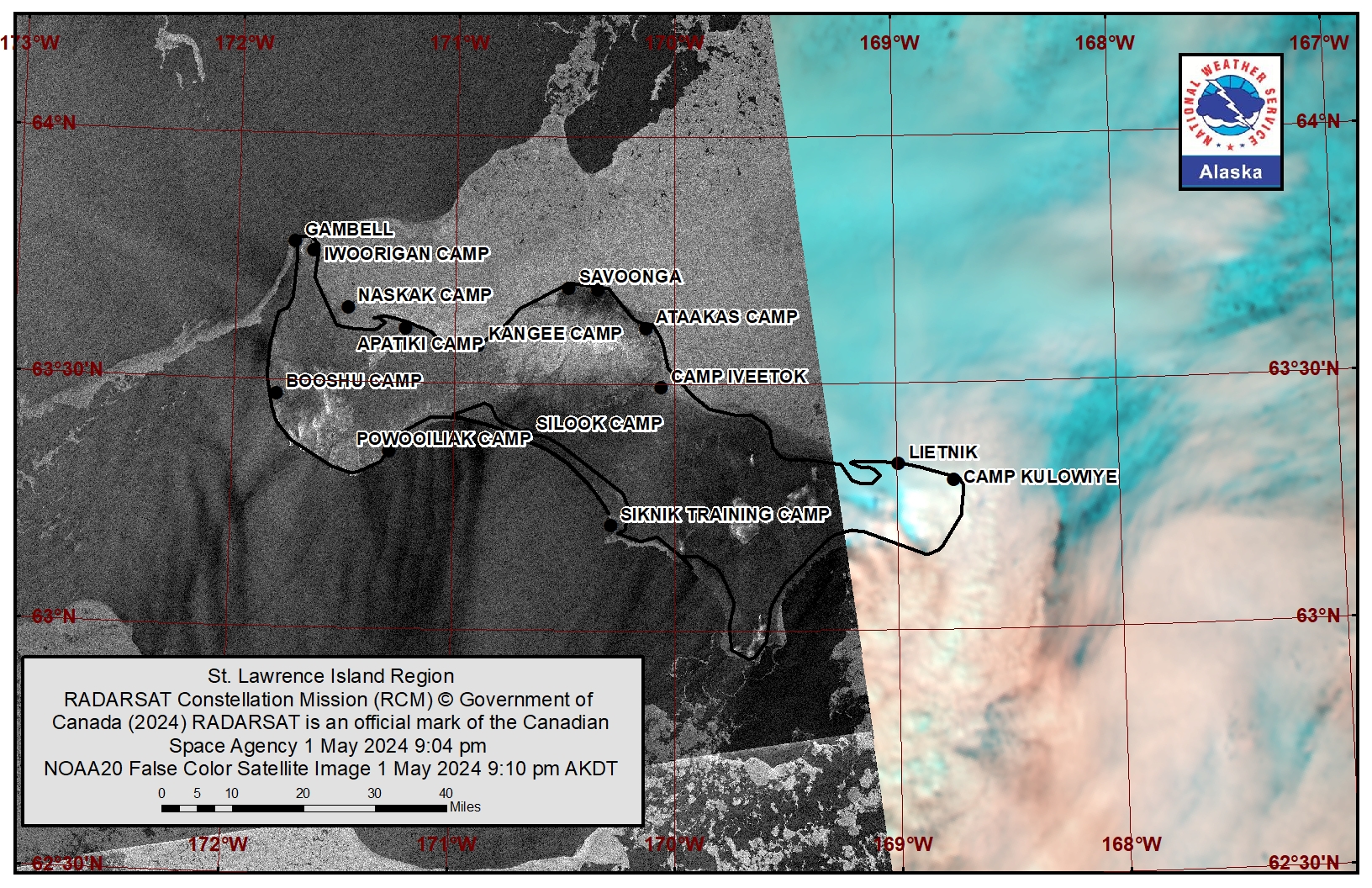 NWS St. Lawrence Island Area Satellite Image