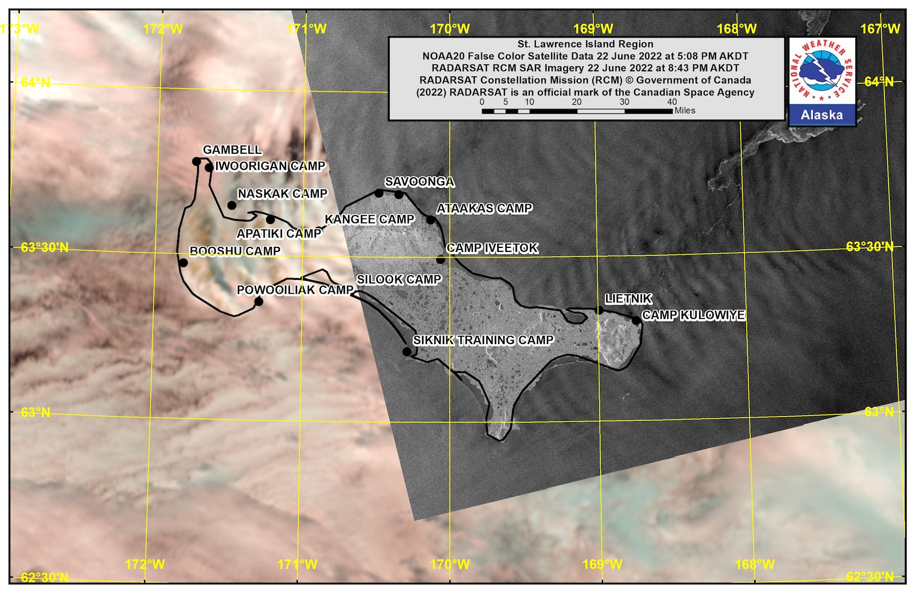 St. Lawrence Island Area Satellite Image