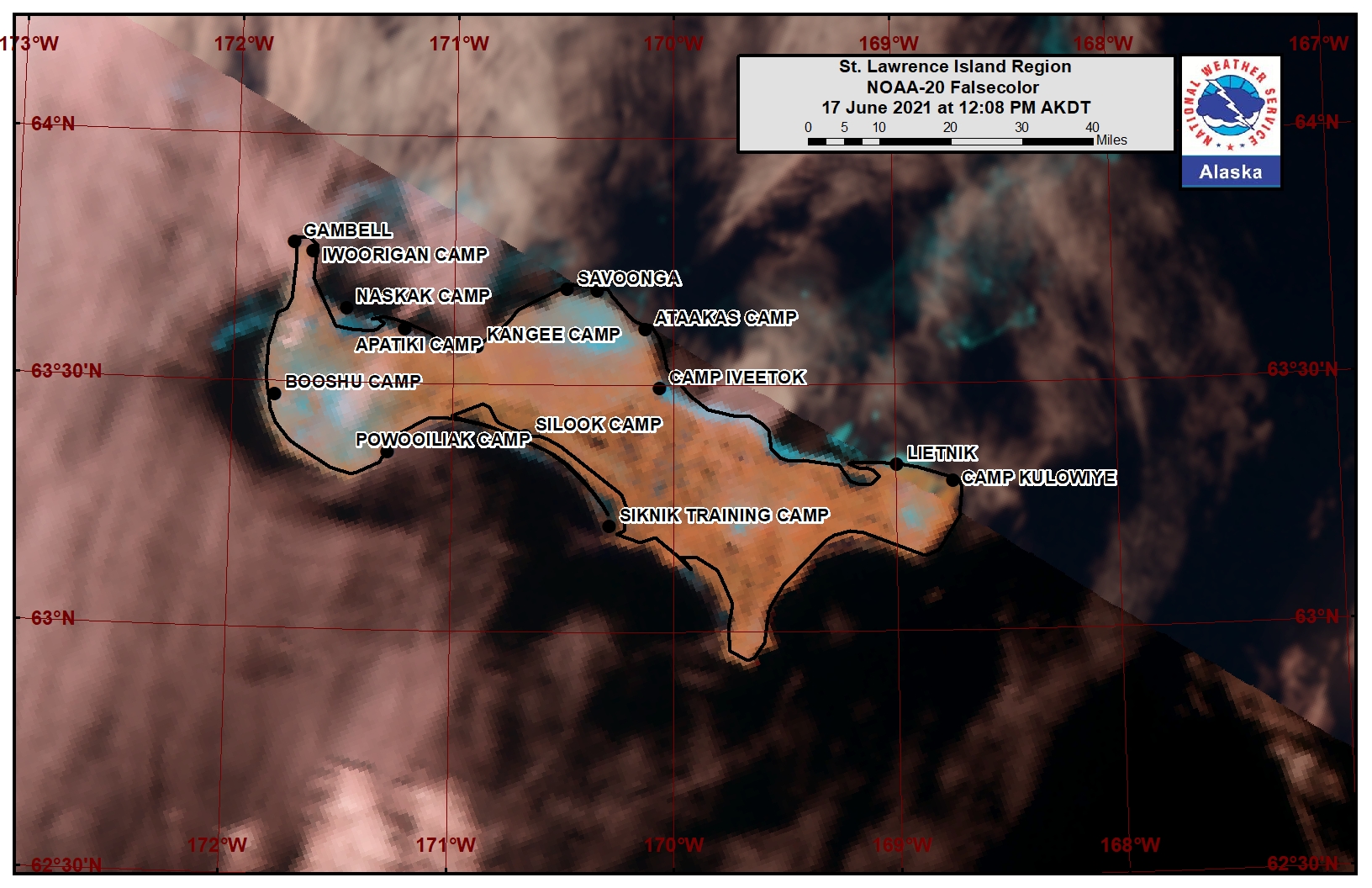 St. Lawrence Island Area Satellite Image