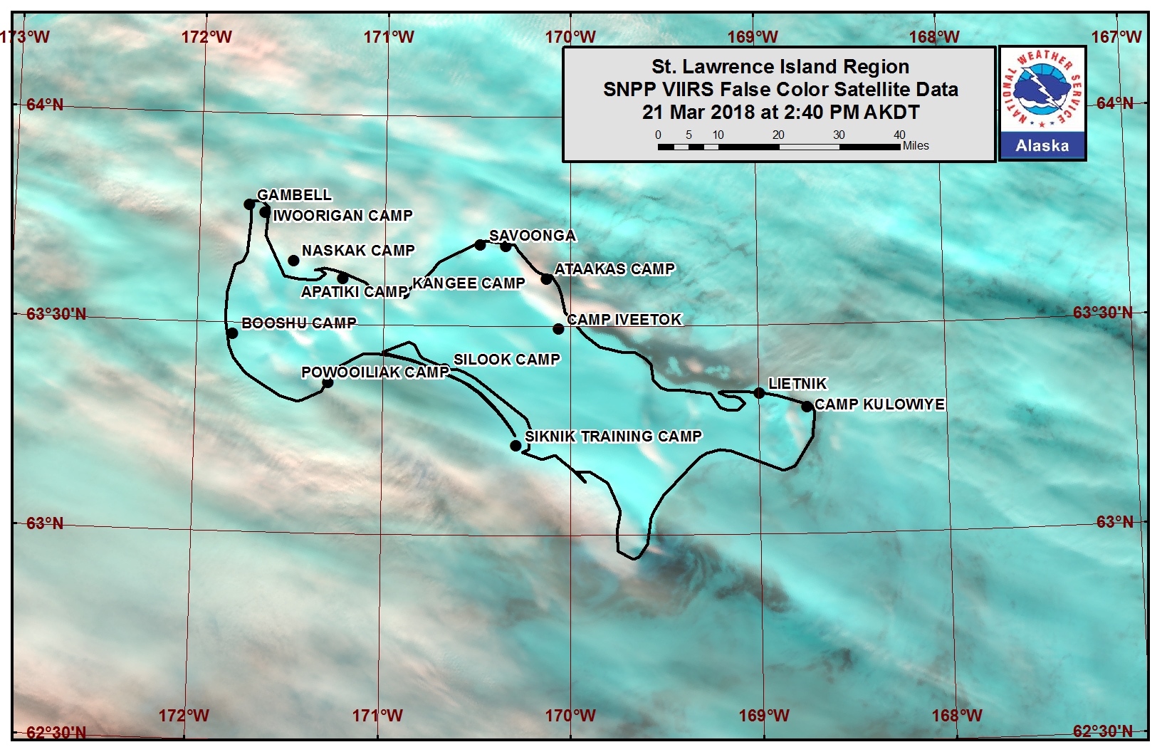 St. Lawrence Island satellite image