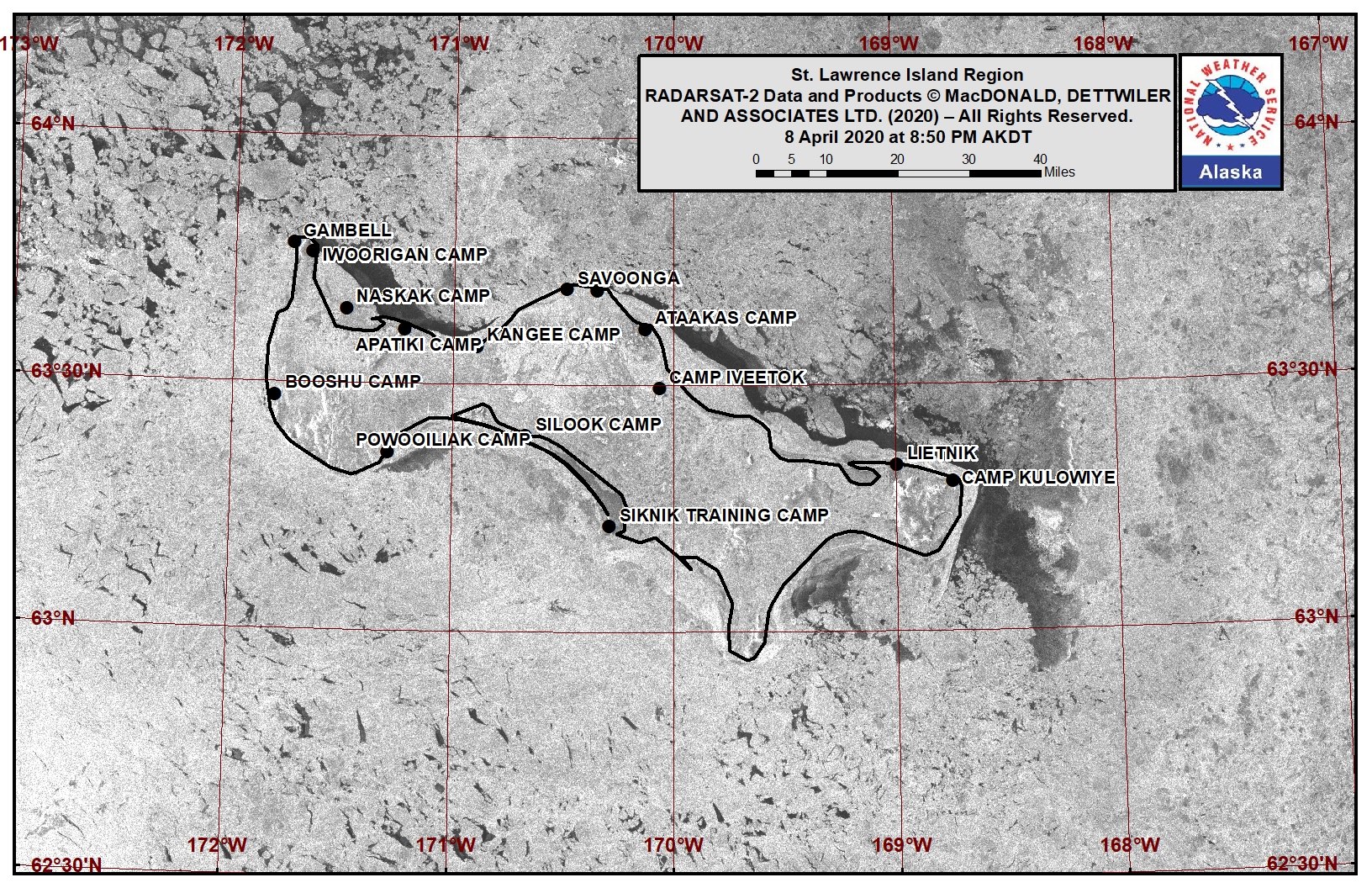 St. Lawrence Island satellite image