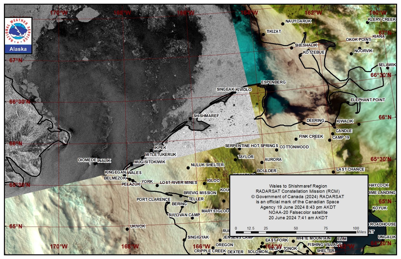 NWS Wales to Shishmaref Area Satellite Image