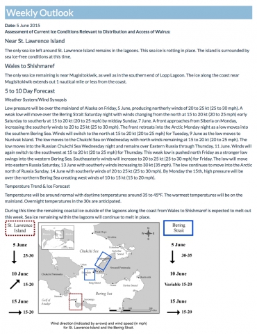 Sea Ice for Walrus Outlook